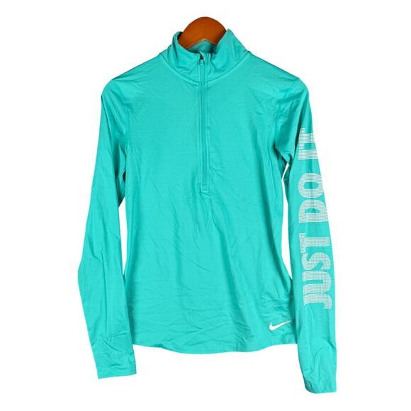 Nike Pro Combat Long Sleeve Training Activewear Pullover Mint Green Women Medium - Picture 1 of 10